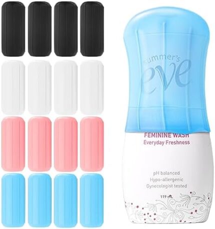 16 Pack Elastic Sleeves for Leak Proofing Travel, Silicone Leak Proof Sleeves for Travel Container in Luggage, Reusable Accessory for Travel Toiletries Bag Suitcase for women