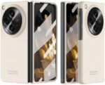 Phone Case Ultra-Thin Lightweight Case Compatible with Oppo Find N3 with Hinge+Screen Protector Shockproof Full Protective Rugged Cover Compatible with Find N3 Phone Cover (Color : Beige)