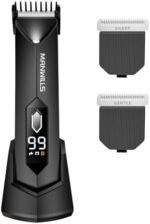 ManWills Ball Trimmer for Men - 2 Replaceable Ceramic Blades - Sharp & Gentle, Ball Shaver Men IPX7 Waterproof, Body Trimmer Men with Recharge Dock, Pubic Hair Trimmer Men, 7000RPM Mens Grooming Kit