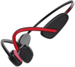 FEICO Bone Conduction Headphones, Running Headphones Workout Headphones Swimming Headphones Wireless Open-Ear Headphones, Bluetooth 5.2 with Mic, IPX5 Waterproof Sports (Black Red)