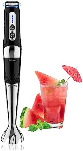 Cordless Hand Blender: Rechargeable Cordless Immersion Blender Handheld, 21-Speed & 3-Angle Adjustable with 304 Stainless Steel Blades for Milkshakes | Smoothies | Soup| Puree | Baby Food (Black)