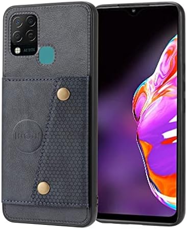 Elubugod Case for Infinix Hot 10s Case Cover,with Card Slot Case for Infinix Hot 10s X689B X689 X689D Case Cover Blue