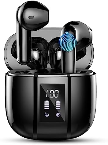 Wireless Earbuds, Bluetooth 5.3 Earbuds Hi-Fi Stereo, 3g Bluetooth Headphones in Ear with 4 ENC Mic, 48Hrs USB-C LED Mini Charging Case Ear buds, IP7 Waterproof Sport Earphones for Android iOS [2023]