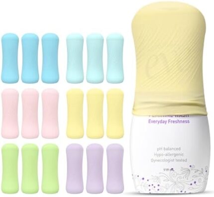 18 Pack Elastic Sleeves for Leak Proofing Travel,Silicone Bottle Covers, Silicone Leak Proof Sleeves for Travel Container in Luggage for Women Men,Reusable Accessory for Travel Toiletries Bag Suitcase