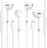 2 Packs-Apple Earbuds with Lightning Connector[Apple MFi Certified](Built-in Microphone & Volume Control) Headphones Compatible with iPhone 14/13/12/11/XR/XS/X/7/7 Plus/8/8Plus Support All iOS System