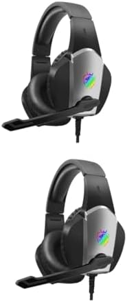 2 Pcs Headphones Wired Game Headset Stereo Gaming Headset Gaming Earpiece LED Light Gaming Headset Sound Microphone Headset USB Mic Electronic Component Noise Reduction Eat Chicken