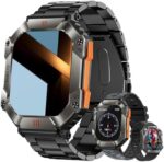2023 New Military Smart Watches for Men, Jooeniok Bluetooth Answer/Dial Call 2.0" Large Screen Outdoor Compass Sports Fitness Tracker Male 650 mAh Large Battery Triple Strap Men Smartwatch for Android