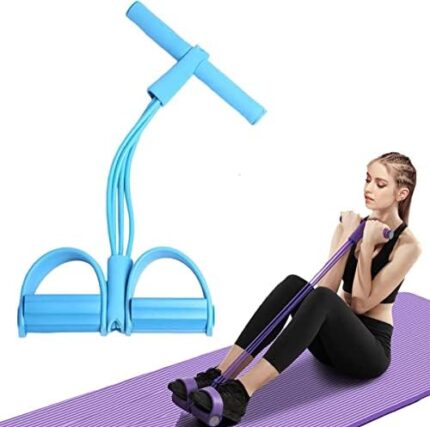 21 Fitness Resistance Bands, 4-Tube Fitness Ankle Puller Yoga Handle Bands Exerciser, Multi-Function Tension Rope Fitness Exercise Equipment for Abdomen, Waist, Arm, Leg Stretching Training