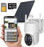 2K Solar Security Camera Outdoor, Wireless 4G/5G Cellular PTZ Pan 360° View, AI Motion Detection & Siren, Color/IR Night Vision, Amazon Cloud/Free Ultra Speed 64G Micro SD Card (4G SIM Card)