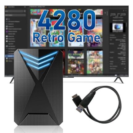 2T Retro Game Console, Emulator Hard Drive, Gaming Console with Built-in 4280 Games, Plug & Play Video Games in Windows, Support for Adding Games, Game System Compatible with 18 Emulators