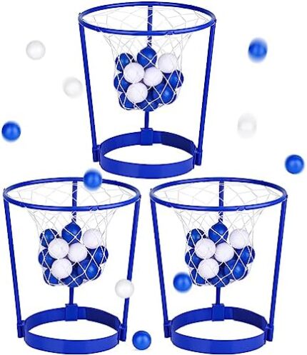 3 Pack Head Hoop Basketball Party Game for Kids and Adults Carnival Games Adjustable Basket Net Headband with 40 Balls for Birthday Party Basket Head Game Family Indoor Outdoor Fun Activities