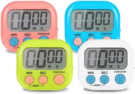 4-Piece Multi-Function Electronic Timer, Learning Management, Suitable for Kitchen, Study, Work, Exercise Training, Outdoor Activities(not Including Battery)