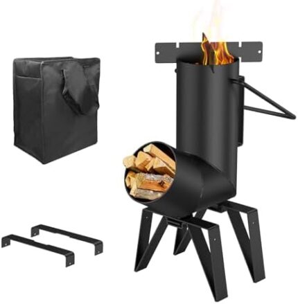 AJinTeby Camping Gear Rocket Stove Portable Fuel Chamber with Oxford Fabric Carrying Bag for Outdoor Camping, Self Feeding Portable Wood Burning Stove, Camping Stove For Outdoor Camping