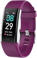 ANCwear Fitness Tracker Watch, Activity Tracker Health Smart Watch with Heart Rate Monitor, IP68 Waterproof, Smart Band with Sleep Monitor, Step Counter, Pedometer Watch for Women Men Kids (Purple)