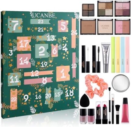 Advent Calendar 2023-24 Days Christmas Makeup Sets For Women Gift, UCANBE Xmas Countdown Calendar Full Makeup Kits Makeup & Cosmetic For Teens, Girls Gift