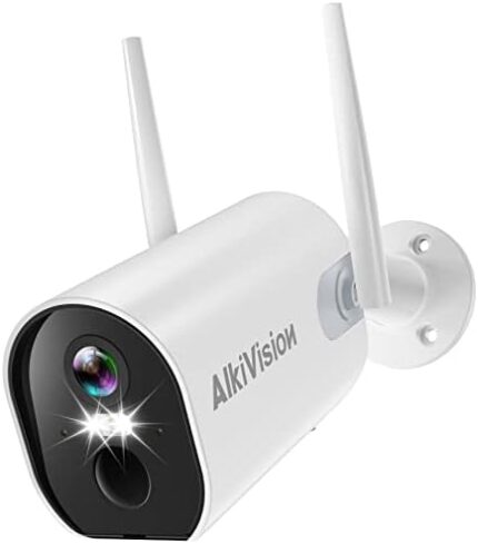 AlkiVision Security Cameras Wireless Outdoor - 2K HD Color Night Vision AI Motion Detection WiFi Wireless Cameras for Home Security, Spotlight Siren Alarm with 2-Way Audio, 7-Day Cloud/SD Storage
