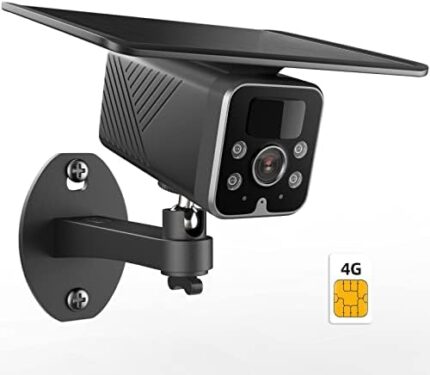 Aoluvy 4G LTE Security Camera, No WiFi Needed, Solar Powered Cellular Camera with Spotlight, Rechargeable Battery, AI Motion Detection, Color Night Vision, 2-Way Audio, Cloud/SD Card Storage