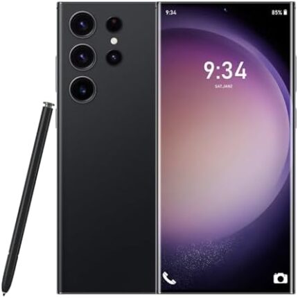 Arackyer S23 Pro Cell Phone, 5G Unlocked Android Smartphone, 7.3" FHD, 8+512GB, 48+13MP Camera, 1TB Expandable Storage, 7000mAh Long Battery Life, Stylus Pen (Black)