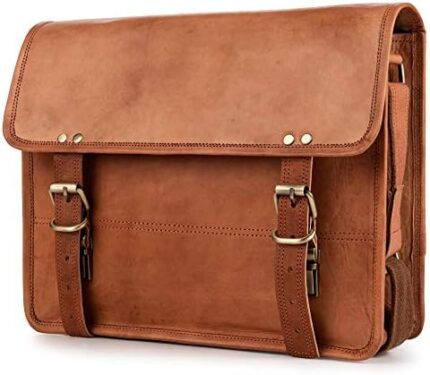 BERLINER BAGS Vintage Leather Messenger Bag York, Briefcase for Men and Women - Brown
