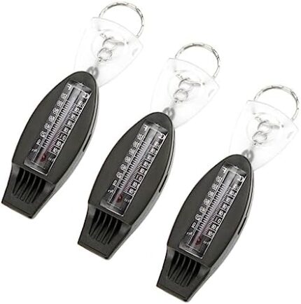 BESPORTBLE 3pcs Backpack Thermometer Survive Pocket Survival Whistle Survival Equipment ABS high-Strength Anti-Fall high-Temperature Engineering Plastics Camping Safety Whistle