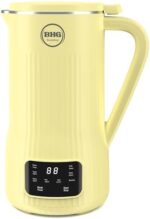 BUAIAHUG 20oz Nut Milk Maker Machine - Multi-Functional Automatic Almond Milk Machine with 10 Blades, Plant-Based Milk, Oat, Soy, Oat, Dairy Free Beverages with 12 Hours Timer/Auto-clean/Boil(Yellow)