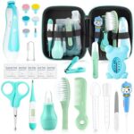 Baby Healthcare and Grooming Kit, Portable Baby Safety Care Set, Baby Essentials kit for Newborn… (Green 26 in 1)