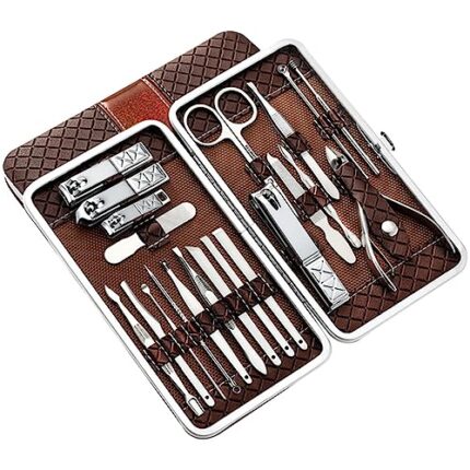 Beavorty 21Pcs personal manicure Professional Pedicure Kit Portable Grooming Kit Pedicure Care Tools toe finger manicure pedicure tools manicure kit cosmetology kit Stainless steel nail