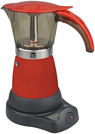Bene Casa Red Portable Electric Espresso Maker 3 or 6 Cups/Cafetera Roja Portable Electrica Espresso de 3 o 6 Tasas