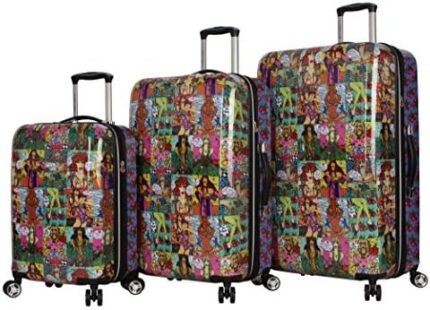 Betsey Johnson Designer Luggage Collection - Expandable 3 Piece Hardside Lightweight Spinner Suitcase Set - Travel Set includes 20-Inch Carry On, 26 inch and 30-Inch Checked Suitcase (Girls Print)