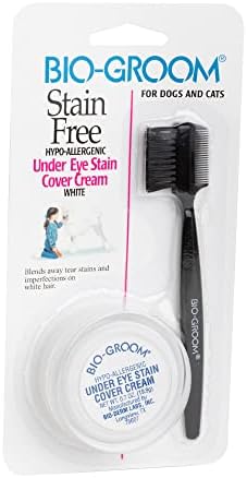 Bio-groom Stain-Free Dog Eye Cream – Tear Stain Remover for White Dogs, Natural Eye Wash, Hypo-Allergenic, Cruelty-Free, Made in USA, Gentle Eye Cleaner for Dogs – 0.7 oz 1-Pack