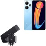 BoxWave Holster Compatible with Infinix Hot 30i - ActiveStretch Sport Armband, Adjustable Armband for Workout and Running - Jet Black