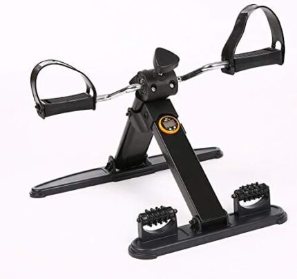 Byjia Folding Mini Exercise Bike Portable Home Office Pedal Exerciser Gym Fitness Leg Arm Cardio Training Adjustable Resistance with LCD Display Indoor Cycling