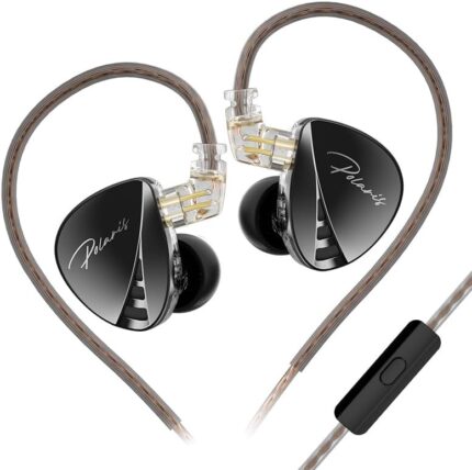 CCA Polaris IEMS Earphones in Ear Monitor Headphones, Dynamic Dual Driver Wired Earbuds with 4 Tuning Switches in Ear Earbuds with Detachable Cable for Church Studio
