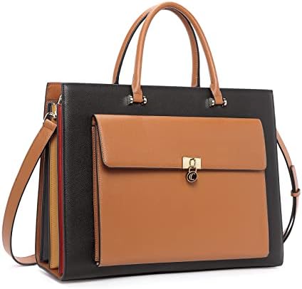 CLUCI Briefcase for Women Vegan Leather 15.6 Inch Laptop Slim Large Pocket Business Ladies Shoulder Bag