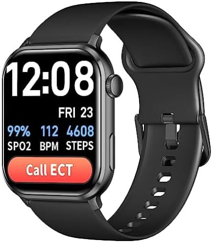 COCO Bluetooth Smartwatch BT2 for Seniors Men and Women, Personal Emergency PERS, Health Monitor, Heart Rate, Blood Oxygen Measuring, Fall Detection, Medical Reminder, Midnight (Black)