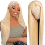 COUGARBEAUTY 30 Inch 613 Lace Front Wig Human Hair 13x6 Transparent Lace 180% Density Blonde Lace Front Wigs Human Hair Pre Plucked 613 HD Lace Frontal Wig Human Hair Natural Hairline