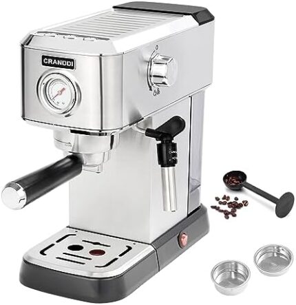 CRANDDI OUTLET 20 Bar Espresso Machines for Home and Café, 1350w Professional Coffee Maker with Steam Wand for Making Caappuccino, Latte, 40oz Tank and, Gifts for Coffee Lovers