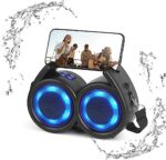 CRLKSSJX Portable Wireless Bluetooth Speakers,Bluetooth 5.0,Solar Panel Charging,IPX5 Waterproof,3D Stereo,6 Hours Playback time,with HD Sound for Pool, Beach, Travel