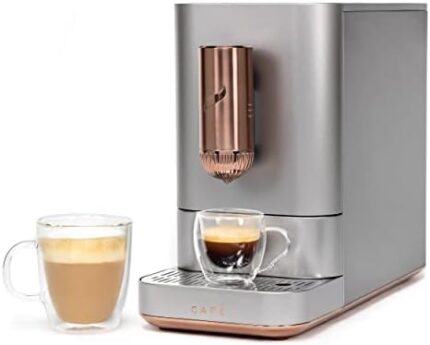 Café Affetto Automatic Espresso Machine | Brew in 90 Seconds | 20 Bar Pump Pressure for Balanced Extraction | Five Adjustable Grind Size Levels | WiFi Connected for Drink Customization | Steel Silver