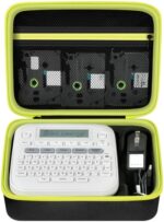 Case Compatible with Brother P-Touch PTD220 D210 Home/Office Everyday Label Maker, Storage Holder Carrying Organizer for Label Tapes, AC Adapter, Charging Cables (Box Only) - Black