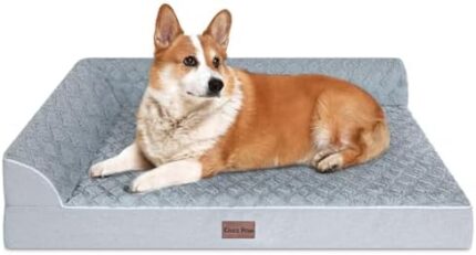 Chez Paw Orthopedic Dog Bed for Large Dogs, Waterproof Dog Bed with Bolsters, Large Dog Bed with Removable Washable Cover & Non-Skid Bottom, Pet Couch Bed for Large Dogs