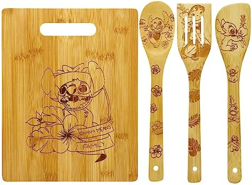 Christmas Gift for Women, Mom Birthday Gift from Daughter, Bamboo Christmas Gift for Women, Mom Birthday Gift from Daughter, Bamboo Kitchen Cutting Board with Wooden Cooking Spoons Utensil Set Personalized Mother's Day Gift Accessories