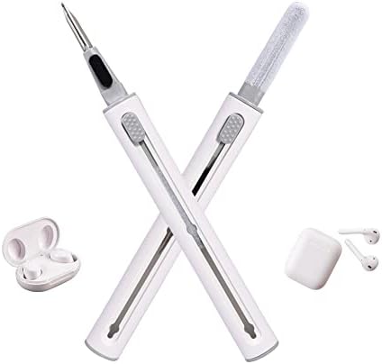 Cleaner Kit for Airpods Pro 1 2 3 Multi-Function Cleaning Pen, 3 in 1 Multifunctional Cleaning Pen for Wireless Earphone, Bluetooth Headphone, Earphone Case, Keyboard, Camera (White)
