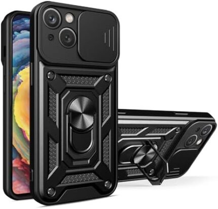 Compatible with Infinix Note 30 5G Case,Slide Lens Shockproof Case Compatible with Infinix Note 30 5G Case Ring Kickstand 2 in 1 Phone Case Cover HEI