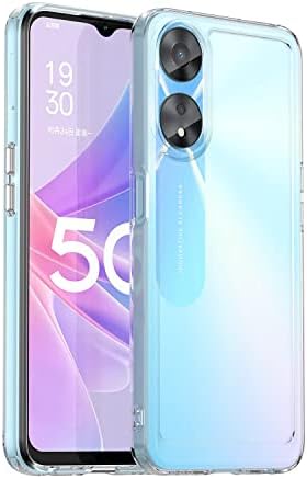 Compatible with Oppo A58 5G Case,Shockproof Protective Cover,Compatible with Oppo A58 5G Transparent TPU Soft Shell Phone Case Cover White