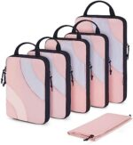 Compression Packing Cubes, BAGSMART 6 Set Travel Packing Cubes for Carry on Suitcases, Compression Suitcase Organizers Bag Set & Travel Cubes for Luggage, Lightweight Packing Organizers with Shoe Bag