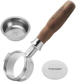 Coosigar 58mm Bottomless Portafilter | Fits for La Marzocco Machines | Stainless Steel portafilter and Walnut Handle|Espresso Machine Accessories