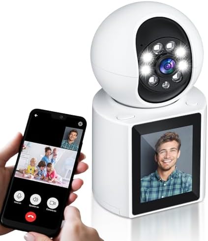 Copkim 1 Pcs Two-Way Video and Audio Camera Indoor with 2.8-Inch 1080p Screen, Pet Camera with Phone App Security Camera Video Calling Camera for Child/Elder/Dog/Pet(1 Pcs)