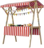 Custom Folding Camping Tables, Beach Table Foldable Coffee Furniture for Outdoor Gardens. Portable. Lightweight. Wooden. with Sunshade Umbrella, Wheels, Tablecloth. Natural Wood Essentials (B)