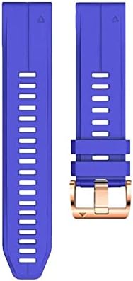 DAIKMZ for Garmin Fenix 7S 6S 5S Watchbands 20mm Bracelet for Fenix 6s Pro 5s Plus Rose Gold Buckle Silicone Quick Replacement Wrist Straps (Color : Blue, Size : for Fenix 6S Pro)